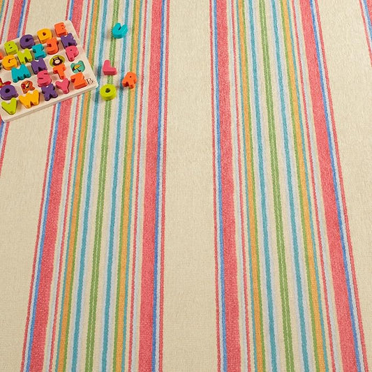 Dash & Albert Cady Stripe Multi Machine Washable Rug, 5 X 8 Feet, Multicolored Stripe Pattern - Premium Luxury Hotel Quality Soft Breathable Hypoallergenic Machine Washable Easy Care All Season