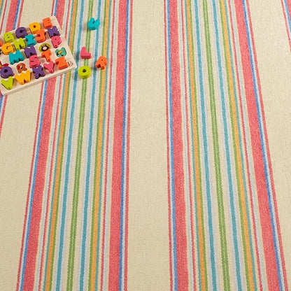 Dash & Albert Cady Stripe Multi Machine Washable Rug, 6 X 9 Feet, Multicolored Stripe Pattern - Premium Luxury Hotel Quality Soft Breathable Hypoallergenic Machine Washable Easy Care All Season