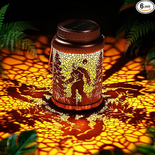 Cooo 6 Pack Solar Lanterns Outdoor Waterproof Wild Man Rose Gold Solar Pathway Lights Landscape Path Lights Christmas Lights Gifts for Women Mom Grandma for Garden Yard Patio Backyard Porch Decor