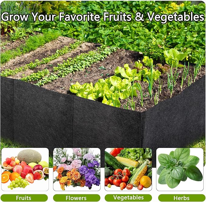 2-Pack 3 Grid Fabric Raised Garden Bed 22 Gallon, 3x1x1 FT Thickened Garden Grow Bags with Handles - Indoor Outdoor Planter Bags for Vegetables, Herbs, Flowers