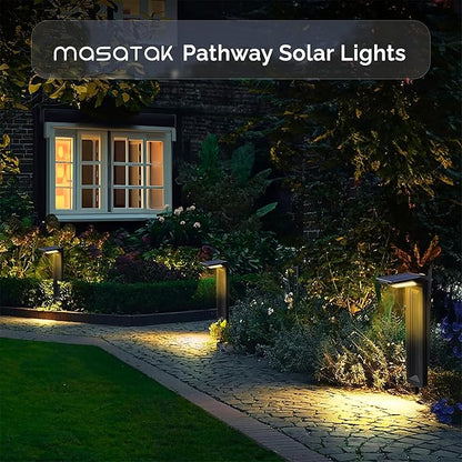 Warm White Solar Pathway Lights 2 Pack - Ultra Bright Waterproof Outdoor LED Lights for Garden, Walkway & Patio - 2 Brightness Modes - Solar Powered Yard Lighting