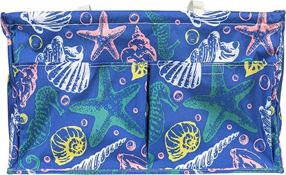 Household Essentials Sea Shell Krush Container All-Purpose Utility Tote with Pockets