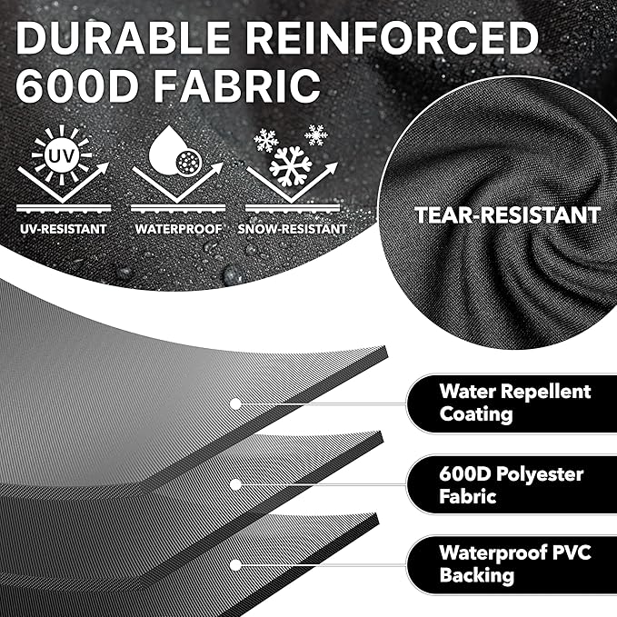 Simple Houseware 72 in. Heavy-Duty BBQ Gas Grill Cover, 600D Polyester Waterproof, Weather-Resistant