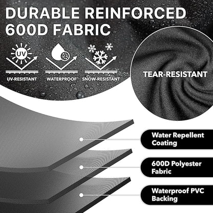 Simple Houseware 60 in. Heavy-Duty BBQ Gas Grill Cover, 600D Polyester Waterproof, Weather-Resistant