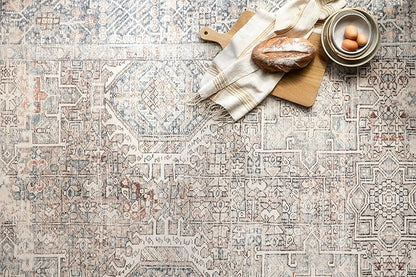 Loloi Chris Loves Julia Jules Collection JUL-07 Natural/Ocean 5'-0'' x 7'-6'', .13" Pile Height, Area Rug