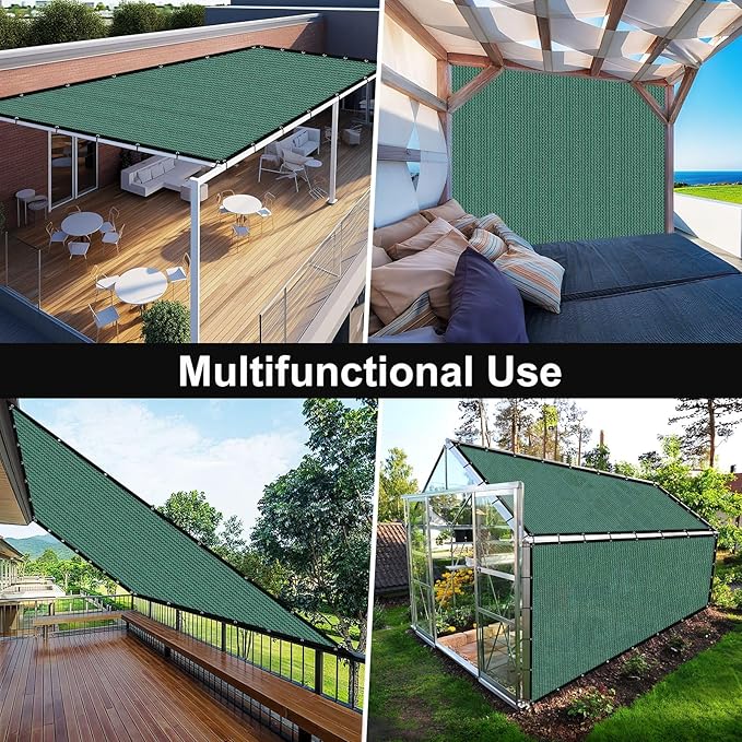 Artpuch 90% Sun Shade Cloth, 6 x 10 FT Pergola Shade Cover Canopy with Grommets, Sun Screen Fabric Tarp for Patio, Outdoor, Garden, Backyard, Green