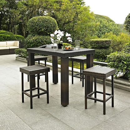Crosley Furniture Palm Harbor Wicker Counter Height Outdoor Bar Stools, Set of 2, for Backyard, Patio, Deck, Brown