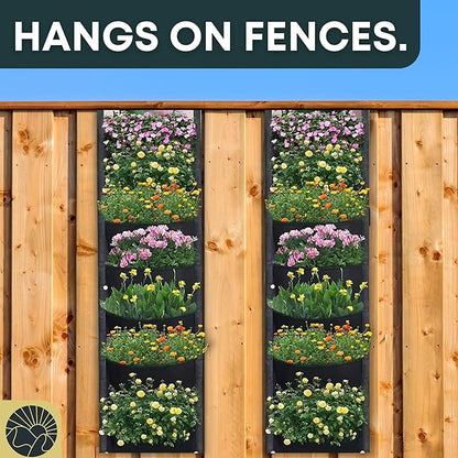 SunVara Fence Planters Wall Planters for Outdoors Plants Vertical Planter Balcony Planter Vertical Garden Wall Pocket Planter Outdoor Wall Planter Fence Garden Planter Vertical Wall Garden