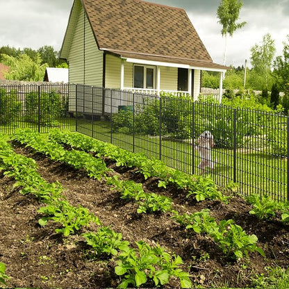 Decorative Garden Fence 10 Panels 23.6 ft(L) X 32 in(H) Animal Barrier for Yard, Patio, Garden Borders, No-Dig Outdoor Fencing with Rustproof Metal Panels, Temporary Ground Stakes for Dogs, Rabbit