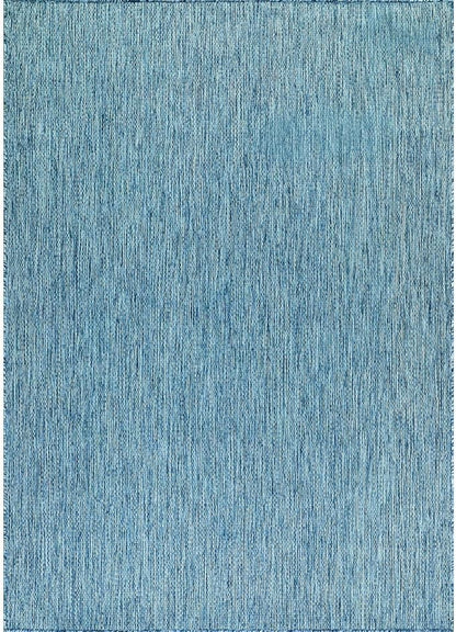 Washable Indoor Outdoor Rug Weather Resistant Carpet Modern Solid for Porch Deck Balcony Backyard Patio Rug 10x14 Aqua Blue