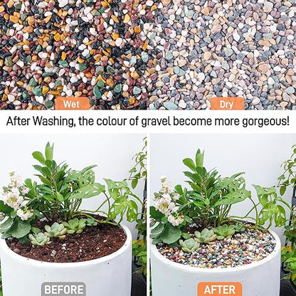 CJGQ 7lb Aquarium Gravel for Plants, 1/4Inch Fish Tank Gravel for Succulent Cactus and Bonsai, Decorative River Rocks Pebbles for Gardening, Flower Pots, Landscaping,Terrarium