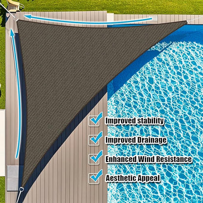 Amagenix Sun Shade Sail 13X13X18.4 Curved Edge Outdoor Shade Canopy Mocha Breathable 95% UV Block Shade Cloth for Patio Garden Backyard (We Make Custom Size)