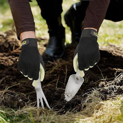 HANDLANDY Work Gloves for Men & Women, Utility Mechanic Working Gloves Touch Screen, Flexible Gardening Gloves for Yard