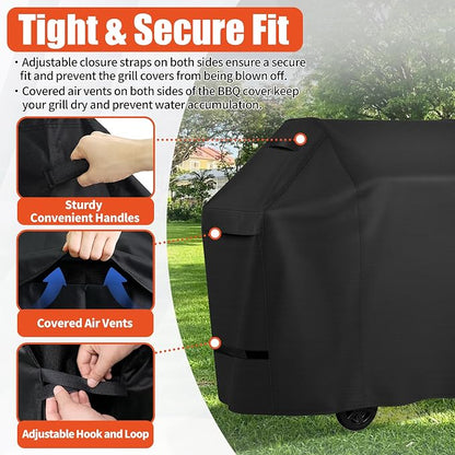 iCOVER Grill Cover 50 inch, BBQ Grill Cover for Outdoor Grill, 600D Heavy Duty Waterproof BBQ Cover, Anti-UV and Rip-Proof Barbecue Cover, Gas Grill Cover for Weber, Char-Broil, Nexgrill, etc