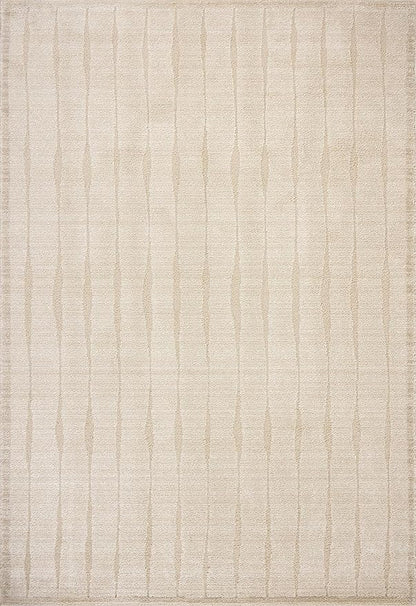 Loloi Chris Loves Julia Calvin Collection CLV-02 Ivory/Oatmeal 2'-3" x 3'-10" Accent Rug Checkered Neutral Soft Living Room Bedroom Carpet