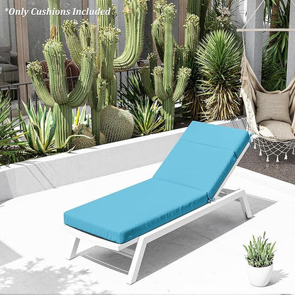 Chaise Lounge Cushion for Outdoor Furniture, Waterproof Fade and Tear Resistant Lounge Deck Chair Cushions for Patio Lawn Pool Resort Hotel