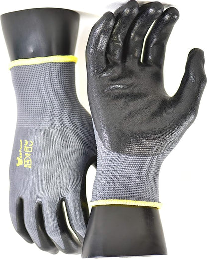 G & F Products 6 PAIRS Men's Working Gloves with Micro Foam Coating - Garden Gloves Texture Grip - Work Glove For general purpose, construction, yard work, X-Large, Black, Model Number: 15196XL-6