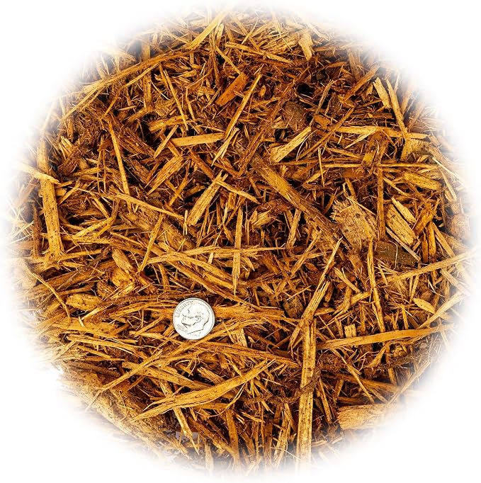 Organic Yellow Mulch by Gardenera - Enhance Soil Health and Plant Vitality - 2 QUARTS