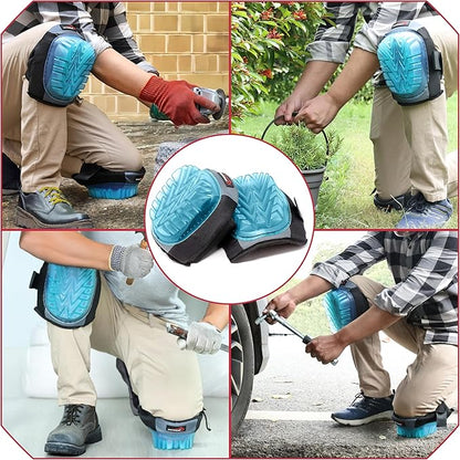 SAFE HANDLER Professional Gel Knee Pads with Foam Padding & Tough Abrasion Resistant Shell, Non-Marring Cap, Adjustable Velcro Strap, Non-Skid, Comfortable & Heavy Duty Knee Protection for Work