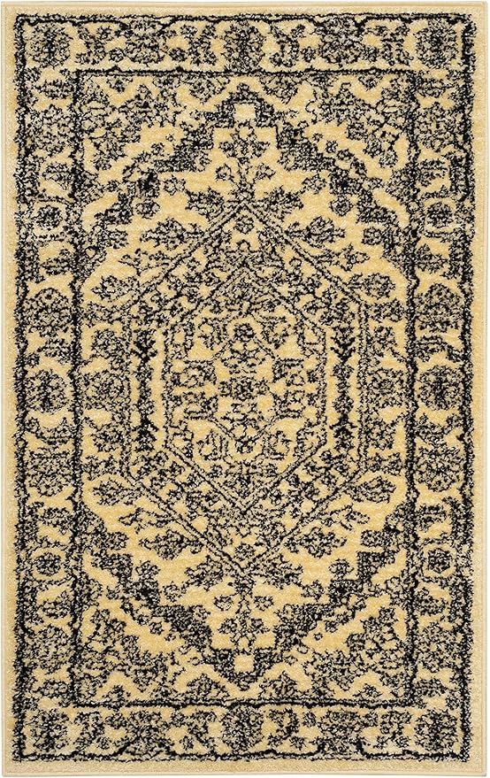 SAFAVIEH Adirondack Collection Accent Rug - 3' x 5', Gold & Black, Oriental Medallion Design, Non-Shedding & Easy Care, Ideal for High Traffic Areas in Entryway, Living Room, Bedroom (ADR108H)