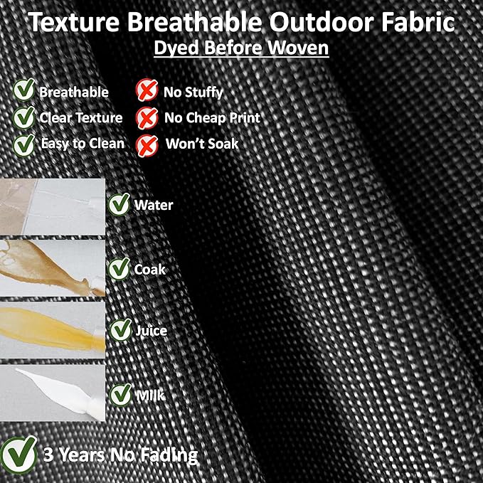 Outdoor Patio Furniture Replacement Cushions,25X25X5 Inch Deep Seat Chair Seat Back Cushion Set,All Weather Breathable Sectional Cushions for Patio Furniture Couch Loveseat,Black