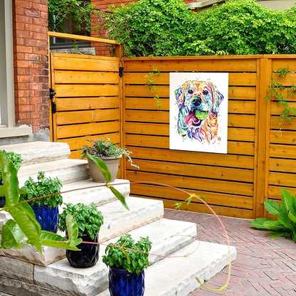 Outdoor Canvas Art - Lisa Whitehouse 'Golden Retriever' Wall Art for Outdoor Spaces, Patios, or Gardens by Trademark Fine Art