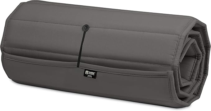 Classic Accessories Storigami Water-Resistant 80 x 26 Inch Chaise Lounge Cushion, Light Charcoal (Chair not Included), Patio Cushion