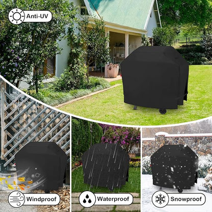 Outdoor Grill Cover Fits Cuisinart 4-Burner Gas Grill CGG-7400, Cover Geny Waterproof 600D Heavy Duty Barbecue Grill Covers, 48" L x 24" D x 45" H.