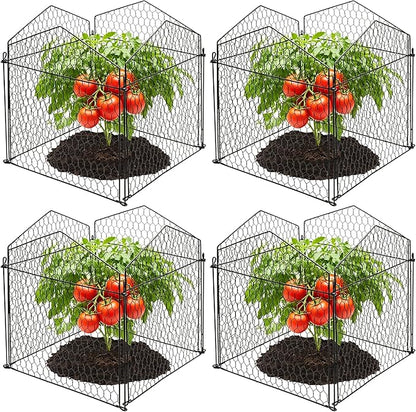DECOHS 4 Packs Chicken Wire Cloche Plant Protectors from Animals Garden Plant Cage Protector - Wire Plant Protectors to Keep Animals Out
