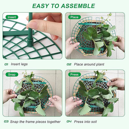 Strawberry Plant Support, 10 Pack, Raised Grid Stand to Keep Strawberries Off the Ground, Strawberry Holder for Garden Beds, Raised Planters & Pots (Round)