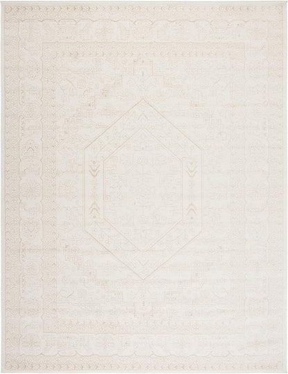 SAFAVIEH Adirondack Collection Area Rug - 9' x 12', Ivory & Beige, Oriental Medallion Design, Non-Shedding & Easy Care, Ideal for High Traffic Areas in Living Room, Bedroom (ADR108E)