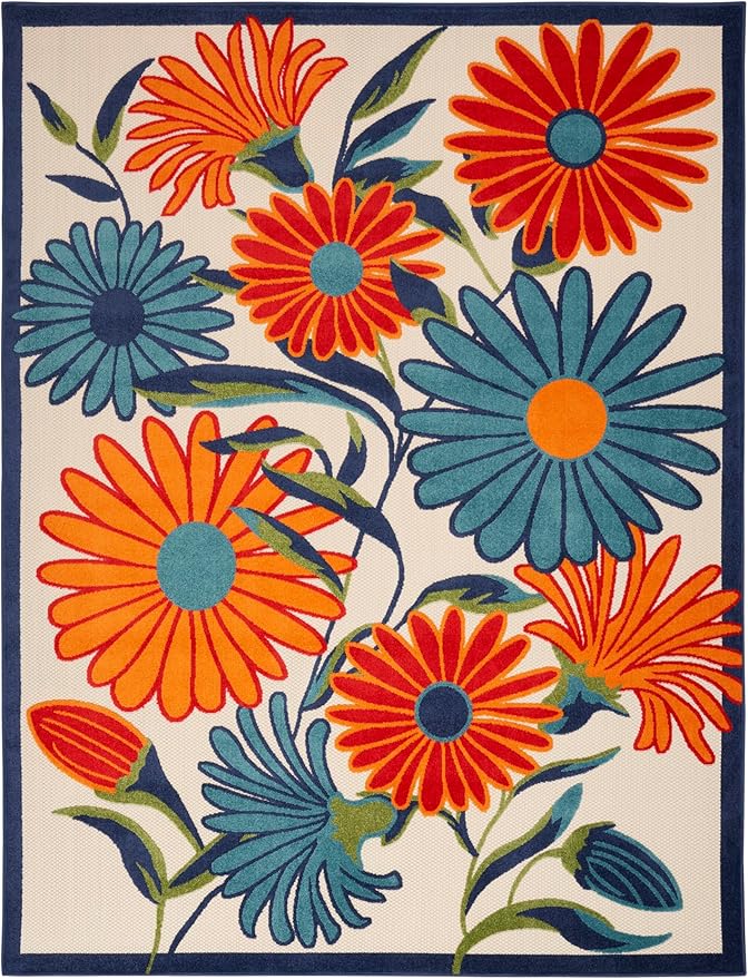 Nourison Aloha 8' x 11' Multicolor Fabric Contemporary Area Rug (8' x 11')