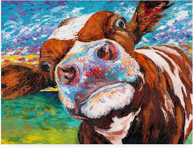 Trademark Fine Art ' Curious Cow I ' Outdoor All-Weather Wall Decor by Carolee Vitaletti 24x32