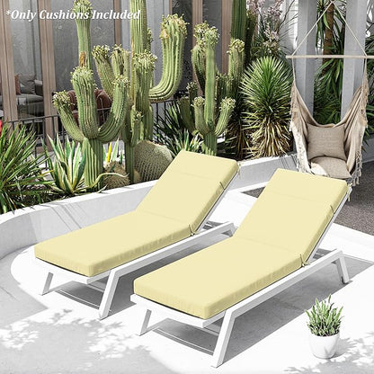 Chaise Lounge Cushion for Outdoor Furniture, Waterproof Fade and Tear Resistant Lounge Deck Chair Cushions for Patio Lawn Pool Resort Hotel