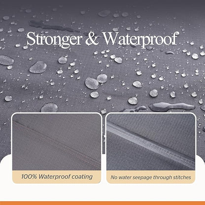 WJ-X3 Rip-Stop Patio Table Cover, Heavy-Duty Waterproof & Windproof Outdoor Furniture Cover, 102" x 78" x 31", Gray