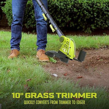 Sun Joe Cordless Lawn Care System, Grass & Hedge Trimmer Combo Power Tool Kit with 8” Pole Saw, Batteries & Charger - Heavy-Duty Trimming Machine Set for Lawn, Yard & Gardening Care, IONMAX GTS4002C