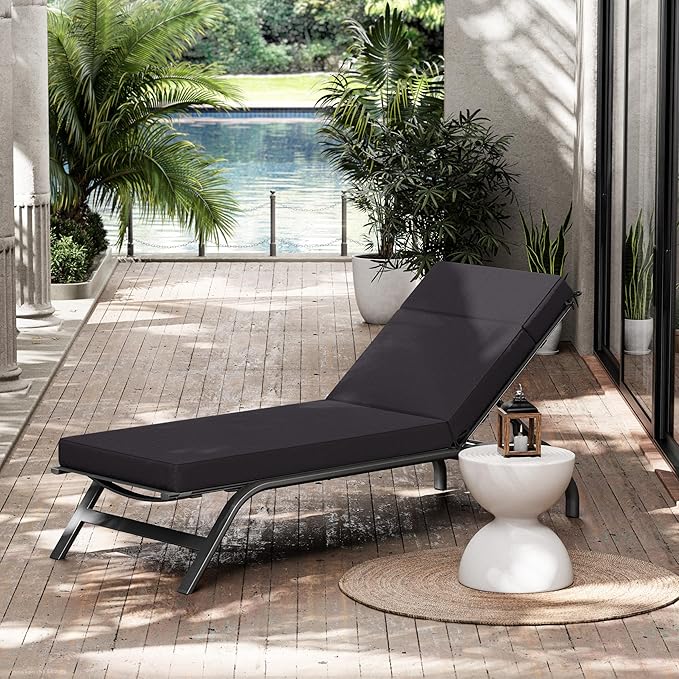 Chaise Lounge Cushions Outdoor, 80" L X 26" W X 4" D Lounge Chair Cushions for Outdoor Furniture, High-Density Foam Outdoor Chaise Cushion-Waterproof Fade-Resistant ThickPatio lounge chair cushion
