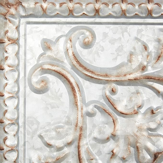 Deco 79 Metal Scroll Home Wall Decor Wall Sculpture with Embossed Details, Wall Art 36" x 2" x 36", Gray