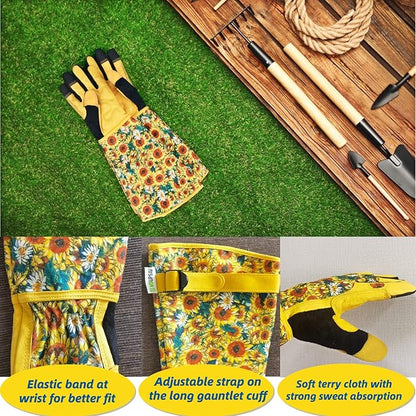 Long Gardening Garden Gloves,Thorn-proof&Puncture Resistance Rose Cactus Gauntlet Glove for Gardener,Gifts