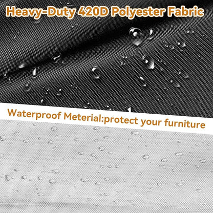 TUOKING Outdoor Furniture Covers Heavy-Duty 420D Waterproof Cover,All-Weather Patio Furniture Protector for Sofa,Chairs & Table-UV-Resistant,Anti-Tear Dustproof Covers (Black, 126"L x 63"W x 28"H)