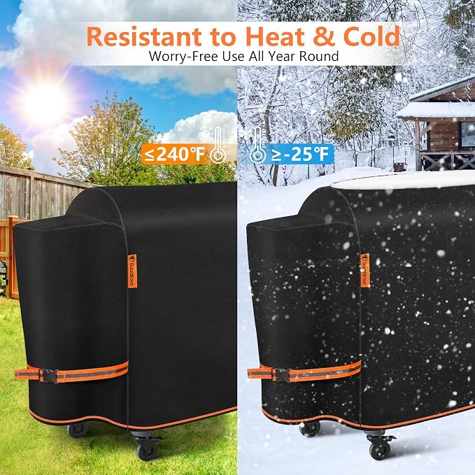 [Upgraded 1000D Heavy Duty Fabric]Grill Cover for Traeger Pro 34/780 Series, Waterproof Wood Pellet Smoker Cover, Tear & Fade Resistant with Buckle,Zipper, for Treager Pro 34/780/Texas 34, Z Grills700