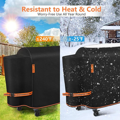 [Upgraded 1000D Heavy Duty Fabric]Grill Cover for Traeger Pro 34/780 Series, Waterproof Wood Pellet Smoker Cover, Tear & Fade Resistant with Buckle,Zipper, for Treager Pro 34/780/Texas 34, Z Grills700