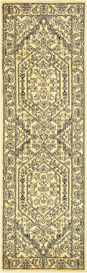 SAFAVIEH Adirondack Collection Runner Rug - 2'6" x 14', Gold & Black, Oriental Medallion Design, Non-Shedding & Easy Care, Ideal for High Traffic Areas in Living Room, Bedroom (ADR108H)