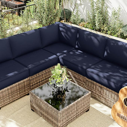 14 Pcs Outdoor Cushion Slipcovers Outdoor Patio Cushion Covers Replacement Waterproof with Zipper for Outdoor Furniture, Patio Sofa Couch 3 Sizes, Covers Only