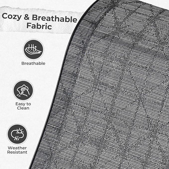 Grand patio Outdoor Swivel Dining Chairs 4-Piece Patio Dining Chairs Set Mesh Sling Patio High Back Swivel Rockers, Black & Grey Plaid
