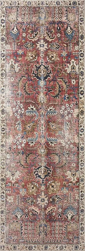Loloi Chris Loves Julia Jules Collection JUL-01 Merlot/Multi 2'-0'' x 5'-0'', .13" Pile Height, Accent Rug
