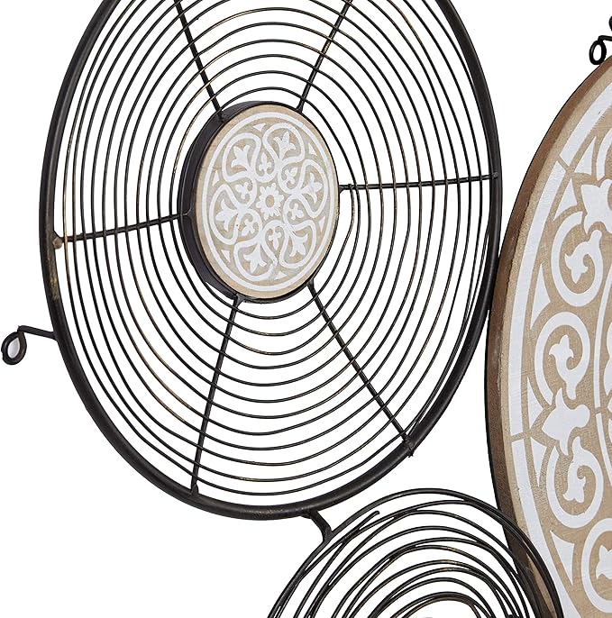 Deco 79 Metal Plate Home Wall Decor Wall Sculpture with Intricate Pattern, Wall Art 41" x 25" x 28", Black