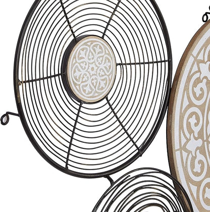 Deco 79 Metal Plate Home Wall Decor Wall Sculpture with Intricate Pattern, Wall Art 41" x 25" x 28", Black