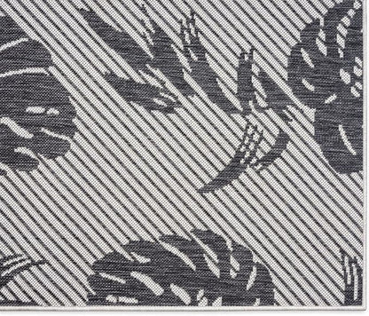 Tommy Bahama Palm Coastal Indoor/Outdoor Area Rug, Silver/Black, 5'3"x7'3"
