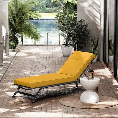 Chaise Lounge Cushions Outdoor, 72" L X 21" W X 4" D Lounge Chair Cushions for Outdoor Furniture, High-Density Foam Outdoor Chaise Cushion-Waterproof Fade-Resistant ThickPatio lounge chair cushion
